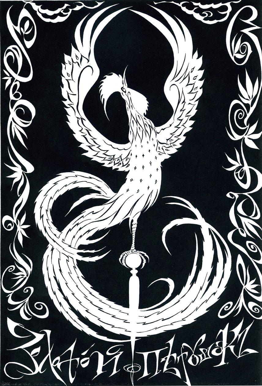 O galo dourado - ilustração do animal do poema de Alexander Pushkin na ópera 1907 do mesmo nome de Neale Osborne