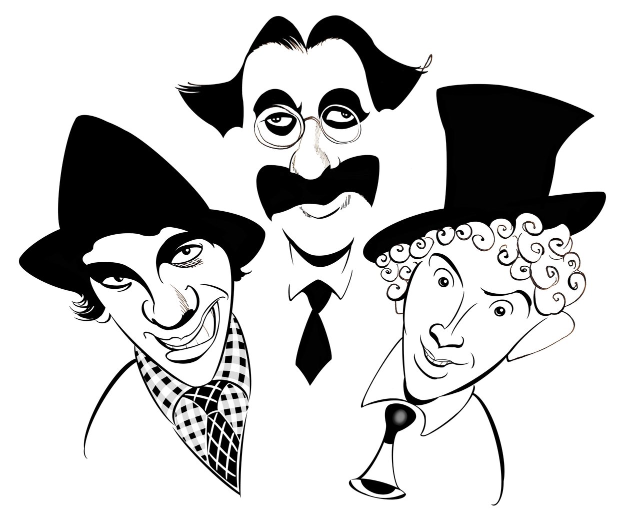 Os irmãos de Marx - caricatura de Neale Osborne