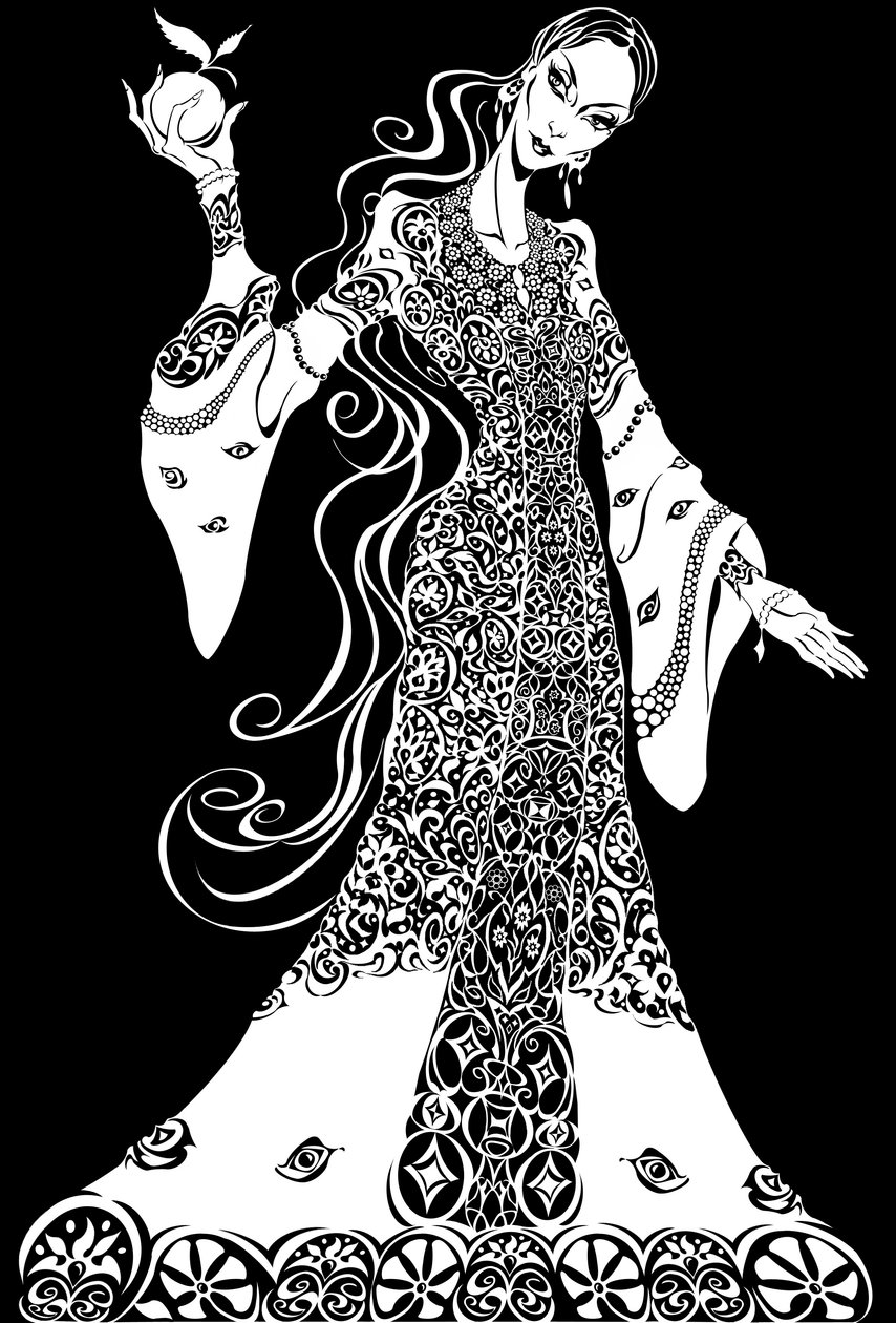 O Tsarevna, de Stravinskys The Firebird, arrumou a versão da imagem de arquivo bw, 2005 por Neale Osborne de Neale Osborne