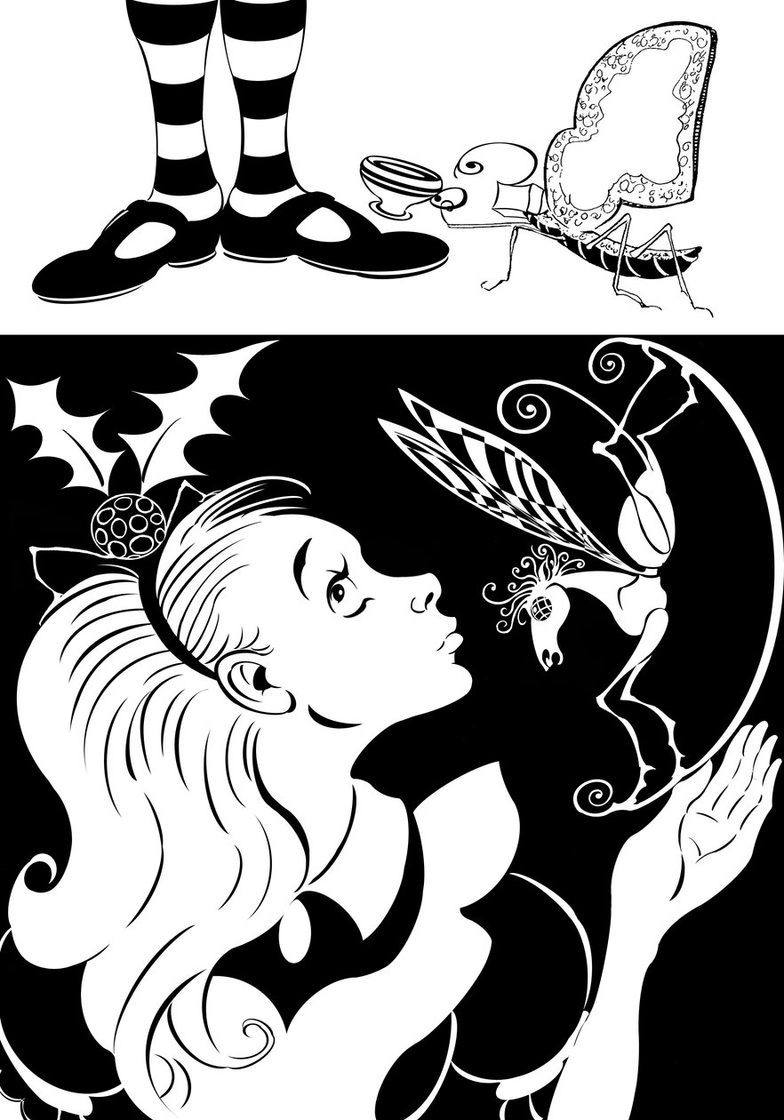 Através do espelho por Lewis Carroll (1872) de Neale Osborne