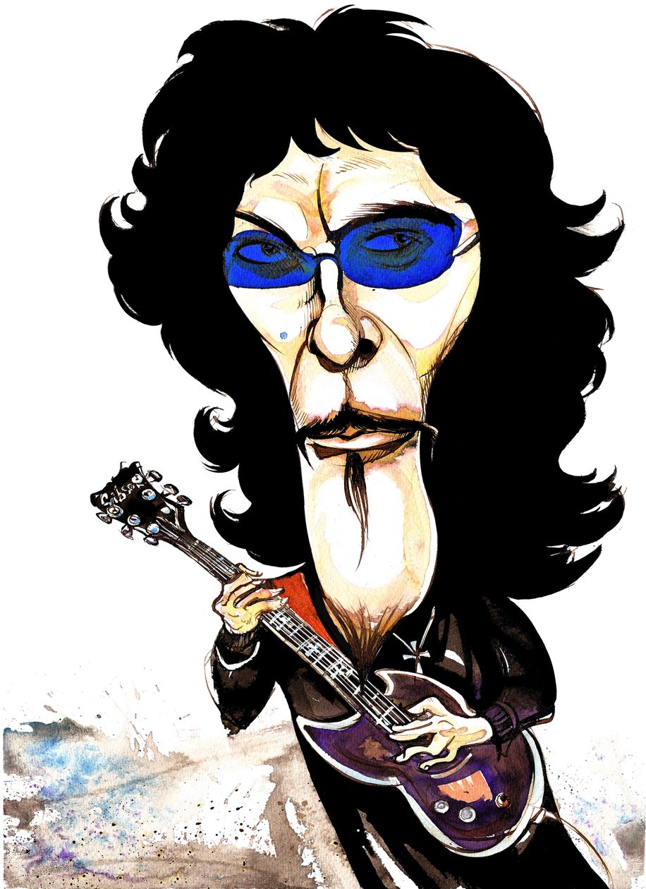 Tommy Iommi - caricatura de Neale Osborne