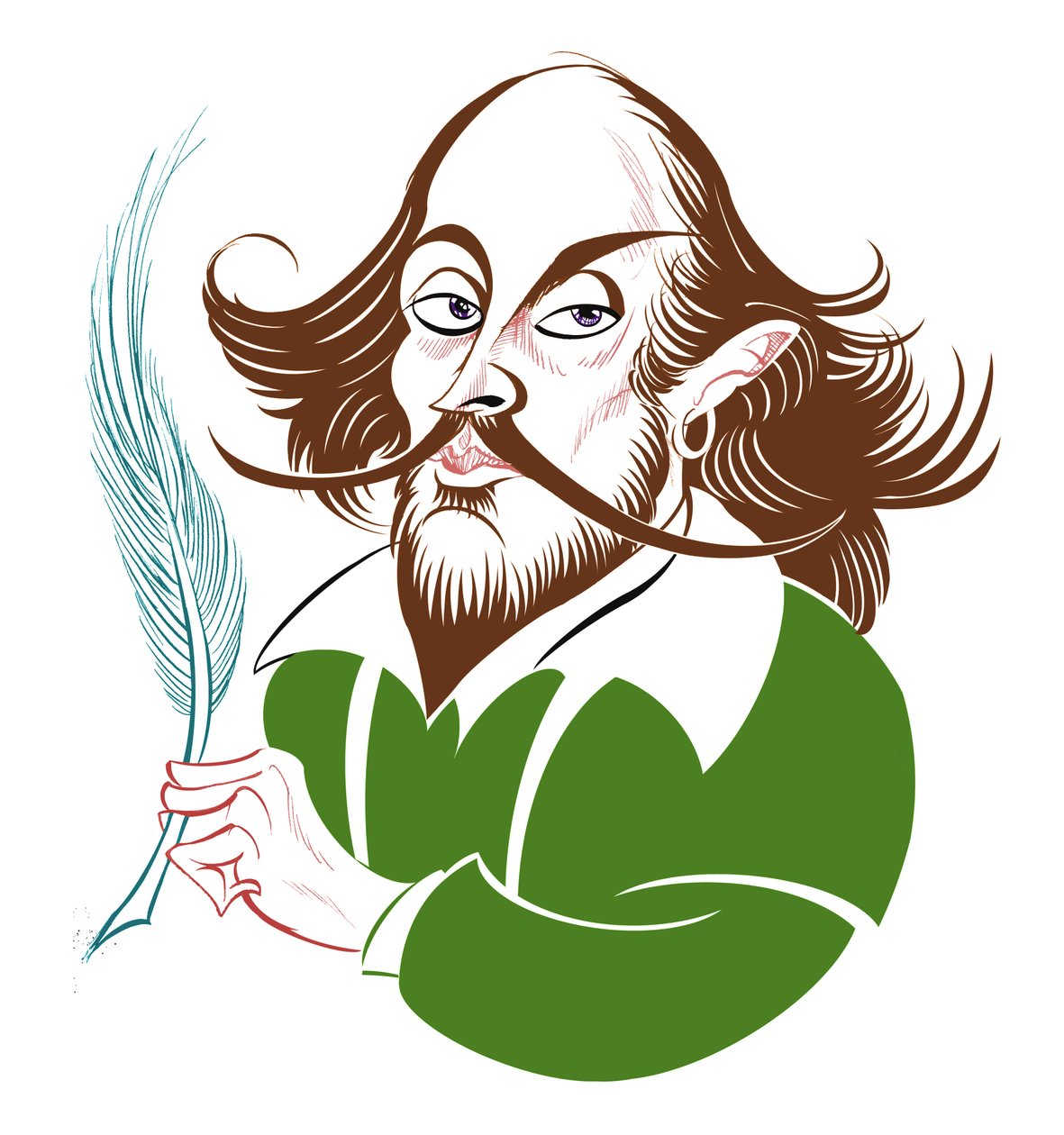 William Shakespeare - caricatura de cores de Neale Osborne