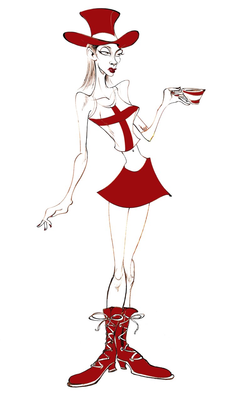 Fato de mulher em Mad Hatters de Neale Osborne