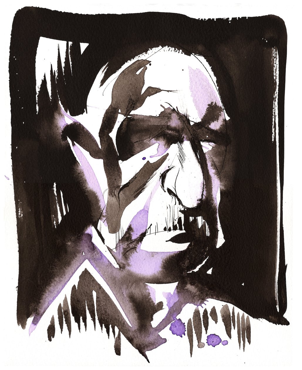 Anton Bruckner, 2025 (tinta sobre papel de aguarela) de Neale Osborne