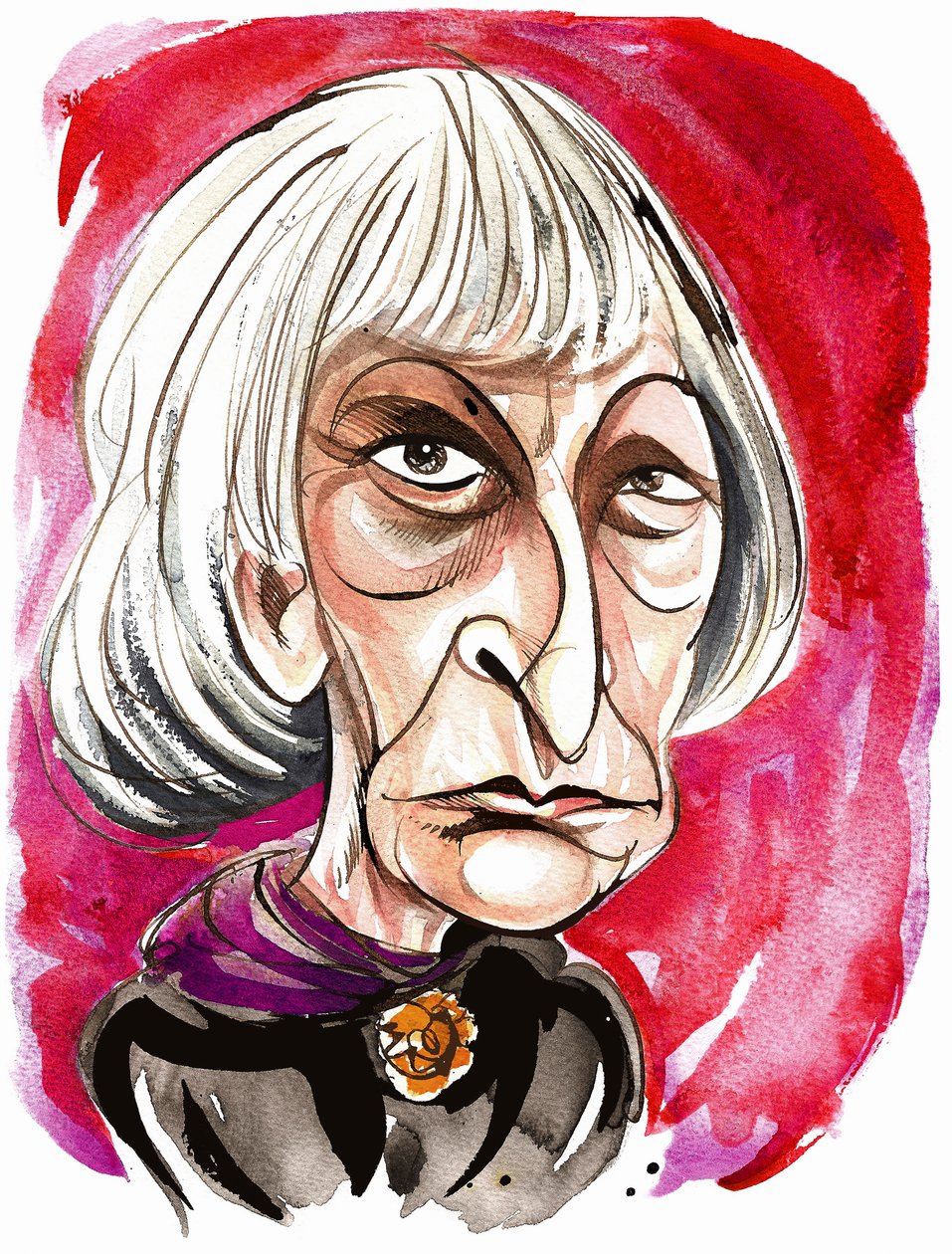 Elisabeth Lutyens - caricatura colorida de Neale Osborne