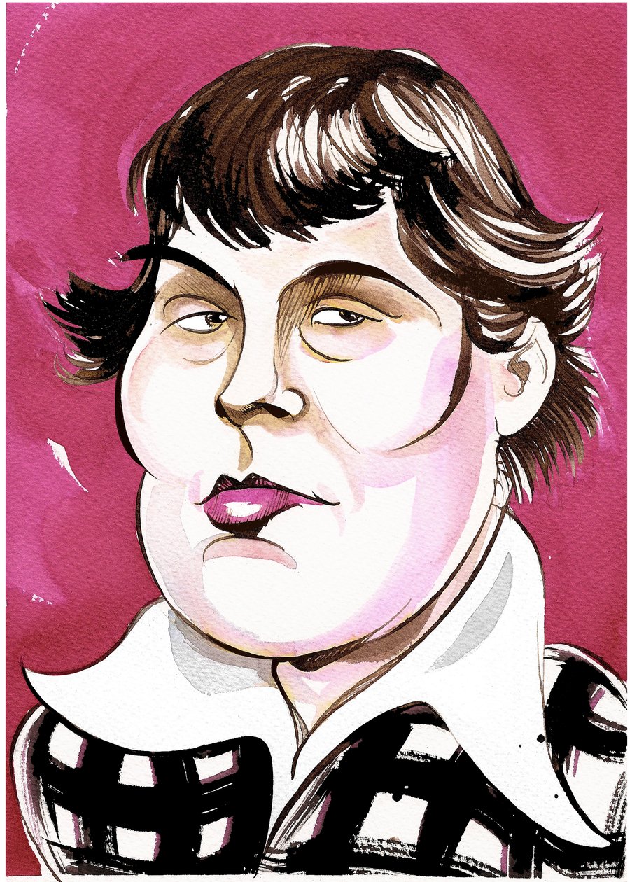 Galina Ustvolskaya - caricatura colorida de Neale Osborne