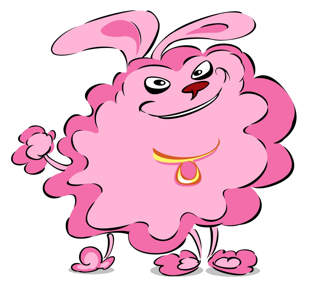 Pompom Poodle - caricatura de Neale Osborne