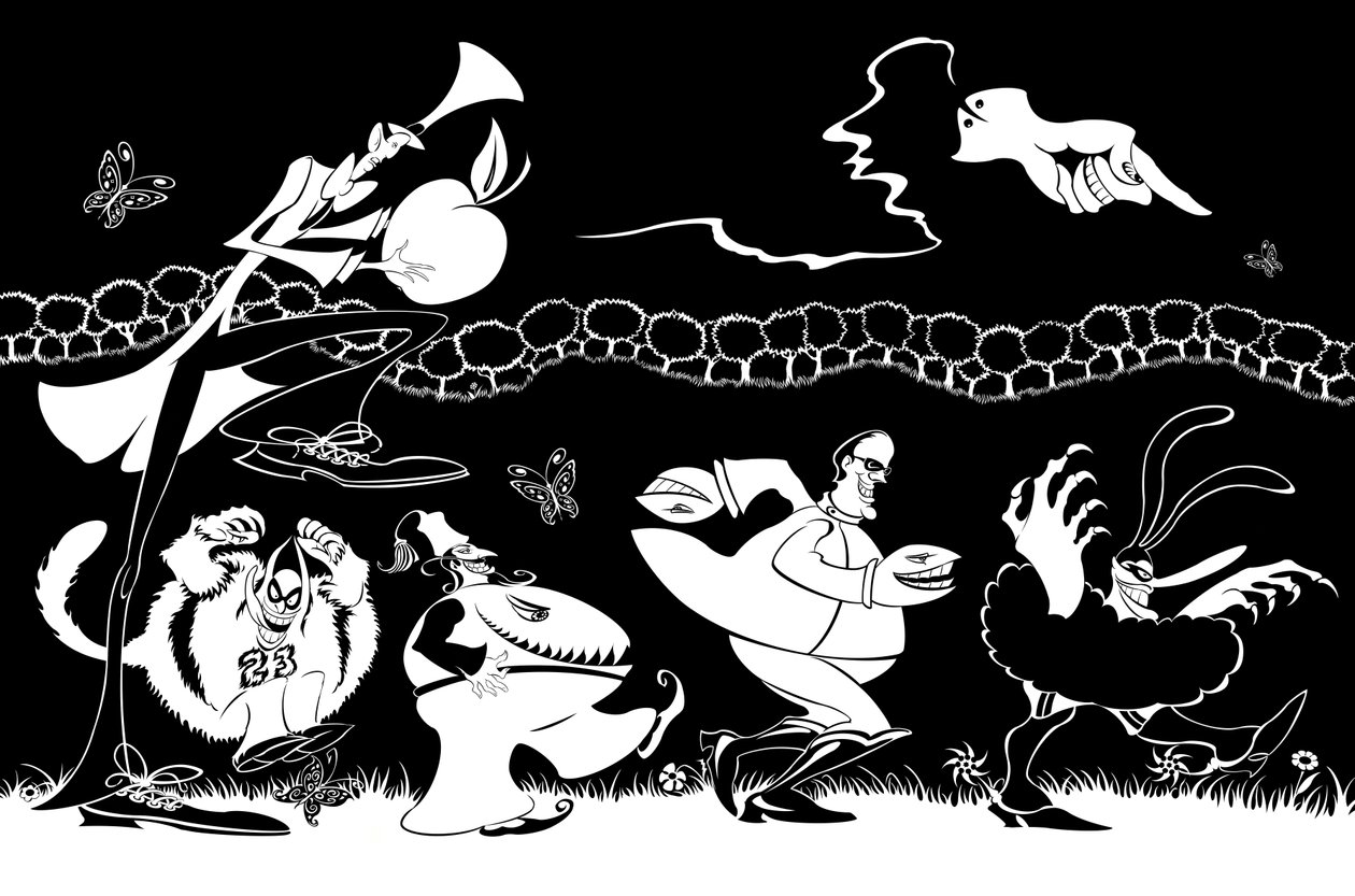 The Blue Meanies, 2004 (tinta; revisto digitalmente em 2023) de Neale Osborne