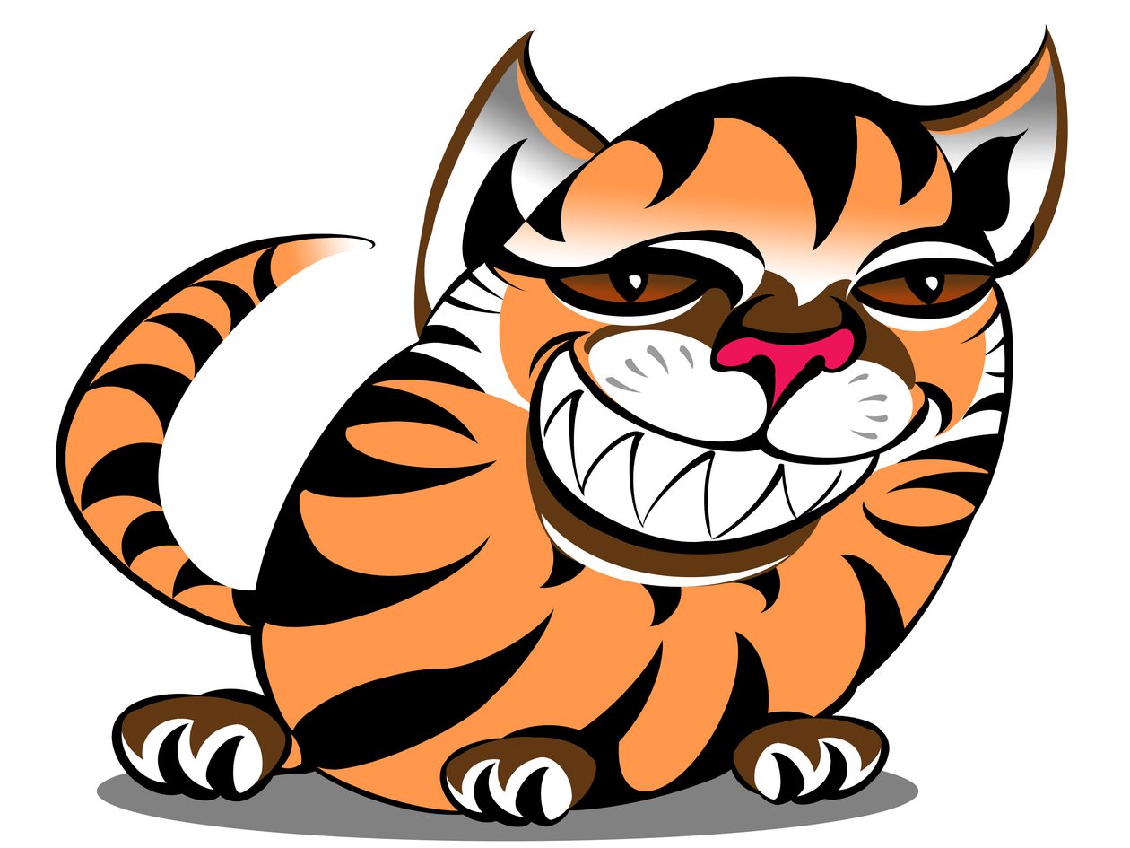 Gato tigre - desenho animado de Neale Osborne
