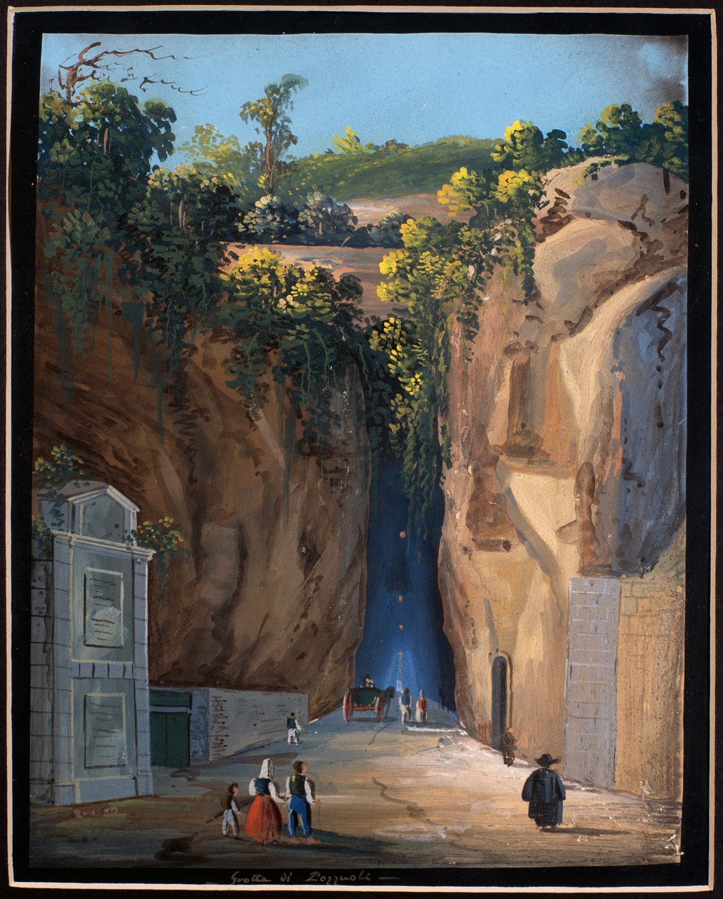 Caverna em Pozzuoli (gouache) de Neapolitan School