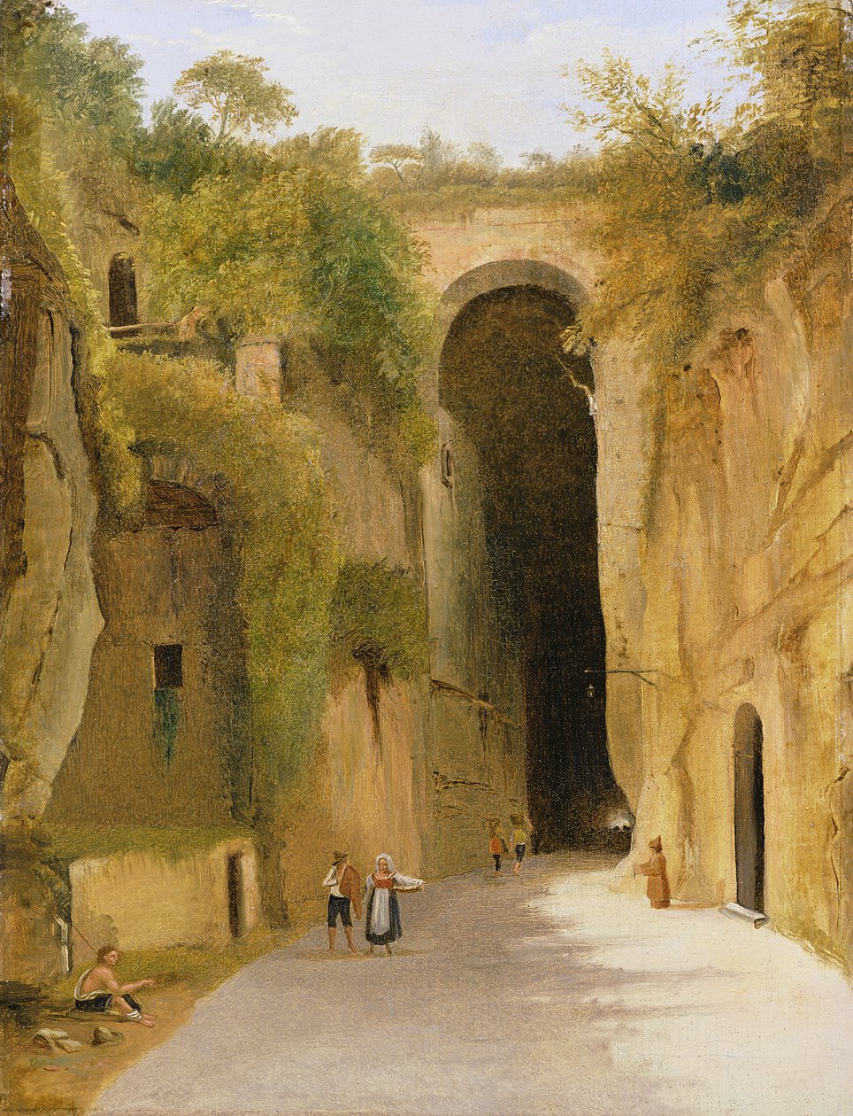 O Crypta Napoletana, sob a colina Posillipo, Nápoles, c.1840 de Neapolitan School