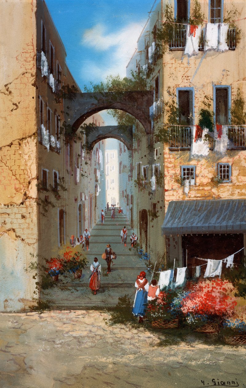 Vista de Nápoles (gouache) de Neapolitan School