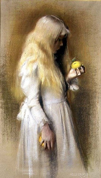 Cabelo dourado (pastel sobre papel) de Nelly Erichsen