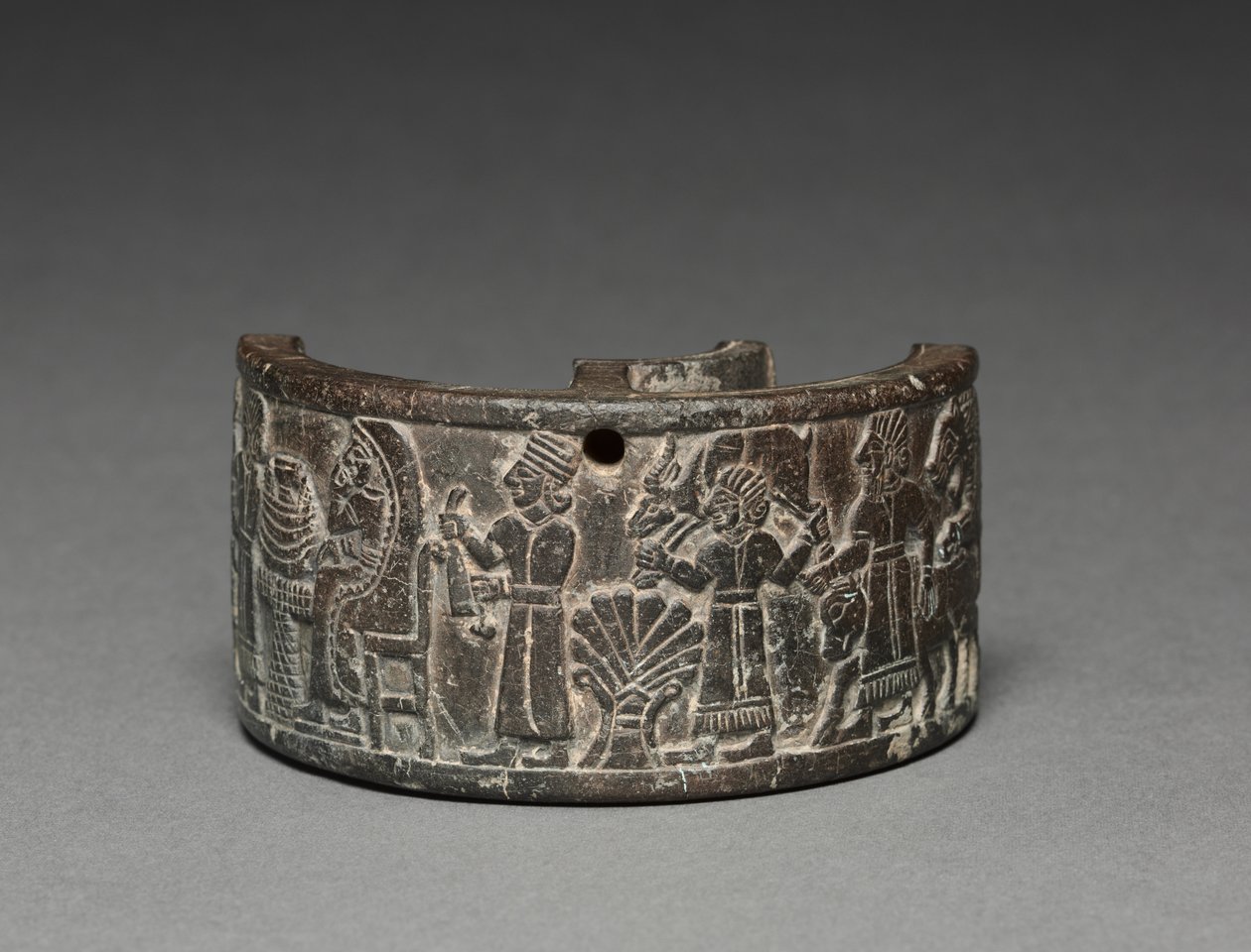Banquete Pyxis, 800-750 aC (esteatita) de Neo Hittite