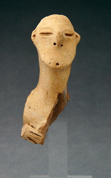 Cabeça de um Ídolo, 400-300 BC (cerâmica) de Neolithic Neolithic