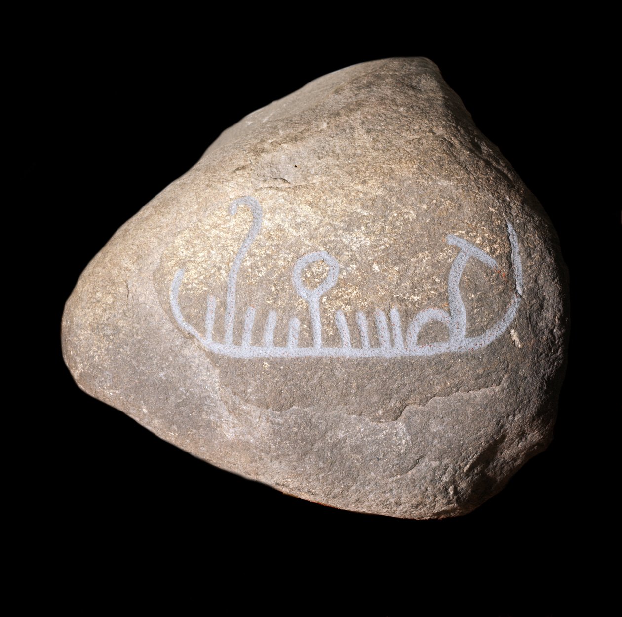 Grafite neolítico sueco representando um navio. Stockholm Historiska Museet Suede de Neolithic Neolithic