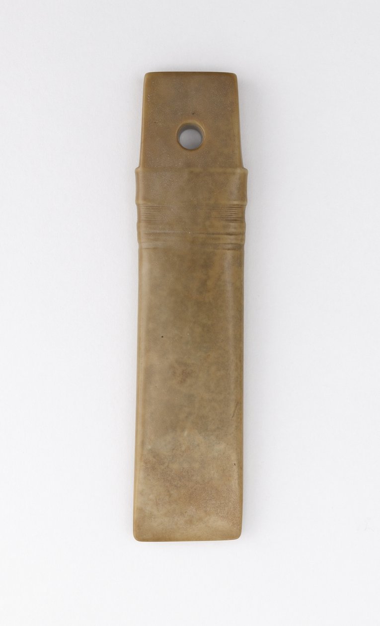 Cinzel reto (gui) Cultura de Qijia (jade (nefrite)) de Neolithic Period Chinese School