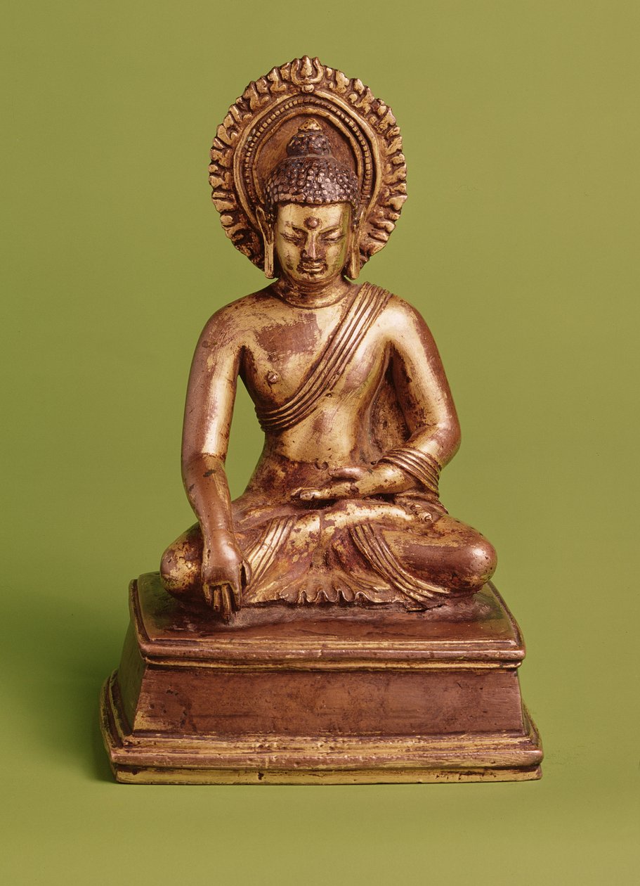 Buda sentado (bronze dourado) de Nepalese School