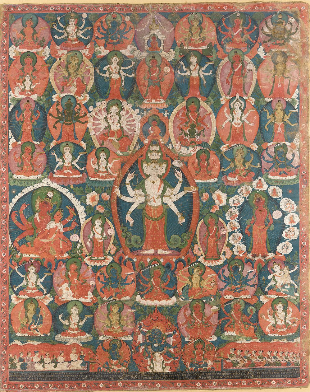 Um Paubha de Avalokiteshvara de onze cabeças de Nepalese School
