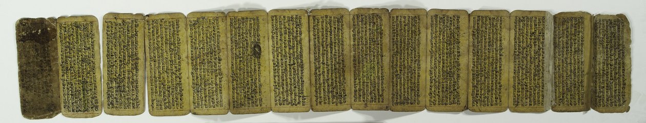 Um manuscrito concertina (wc opaco sobre papel) de Nepalese School