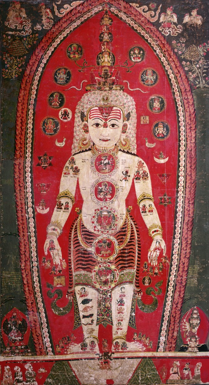 Shiva Purana, de Badgaon (guache em seda) de Nepalese School