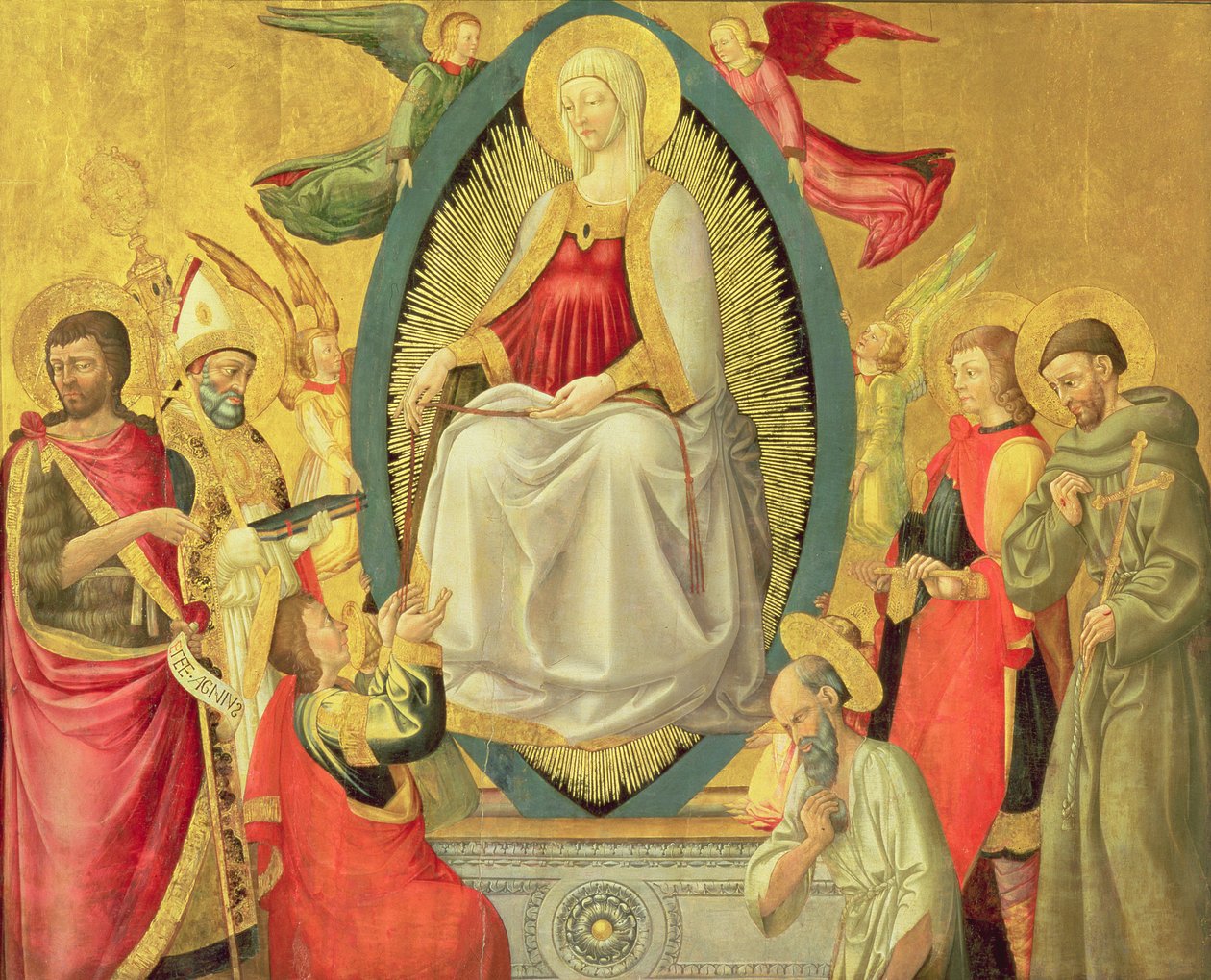 Ascensão da Virgem, 1465 (têmpera de ovo e ouro no painel) de Neri di Bicci