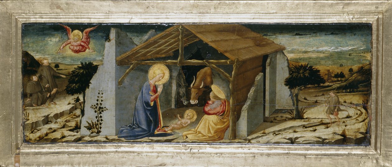 Nascimento de Cristo, c.1450 (têmpera sobre madeira de choupo) de Neri di Bicci