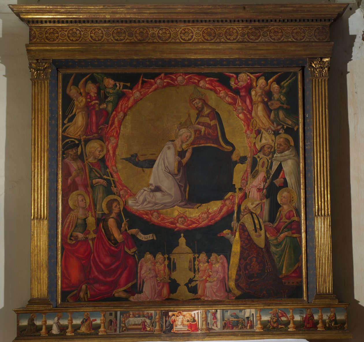 Coroação da Virgem (tempera na madeira) de Neri di Bicci