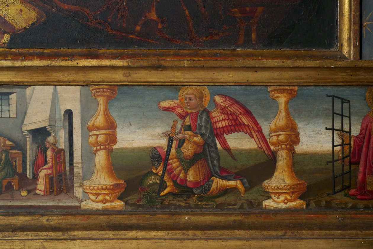 Detalhe da Coroação da Virgem (tempera na madeira) de Neri di Bicci