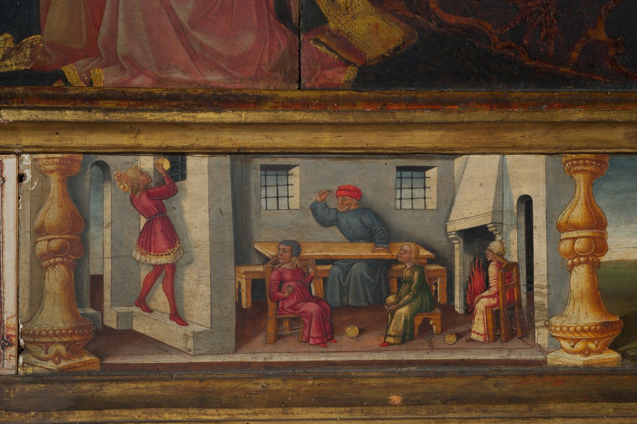Detalhe da Coroação da Virgem (tempera na madeira) de Neri di Bicci