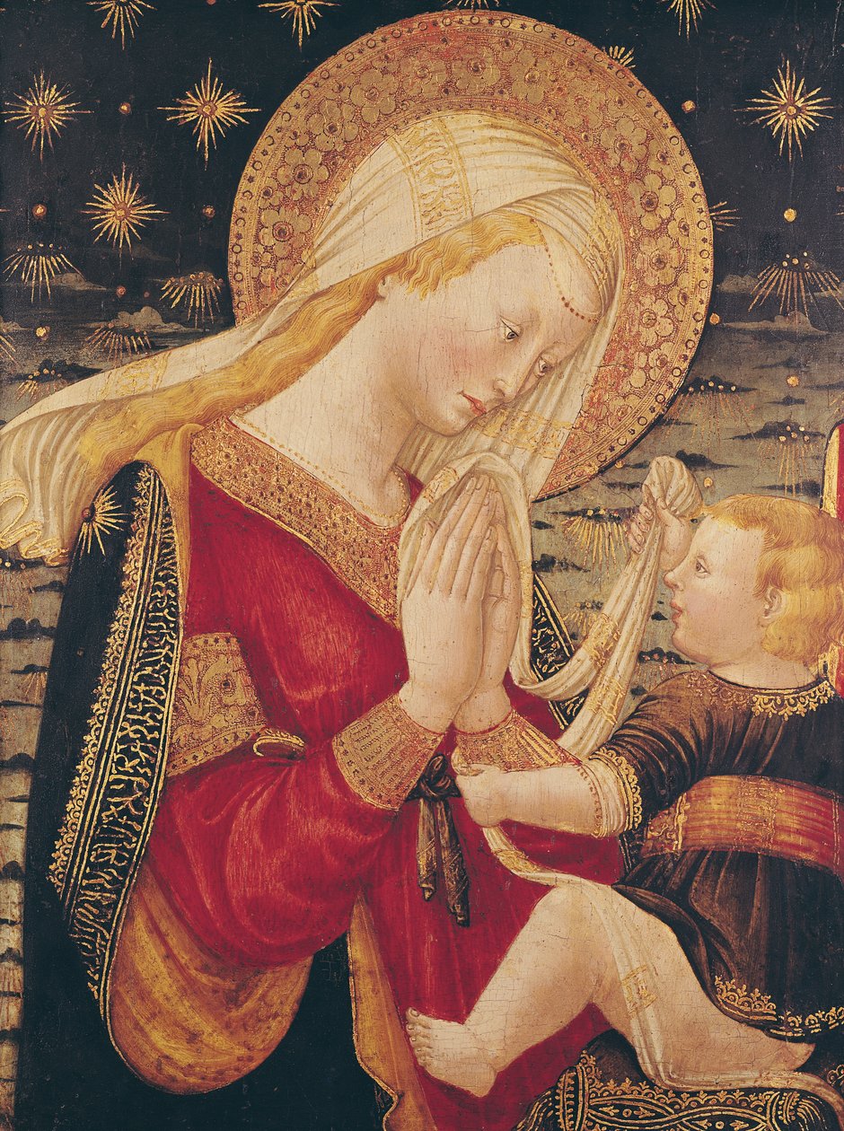 Virgem e Criança (tempera no painel) de Neri di Bicci