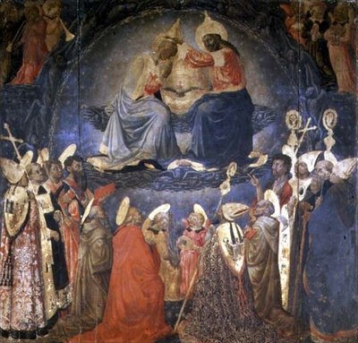 Coroação da Virgem (tempera no painel) de Neri di Bicci