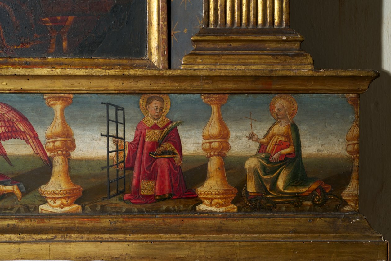 Detalhe da Coroação da Virgem (tempera na madeira) de Neri di Bicci
