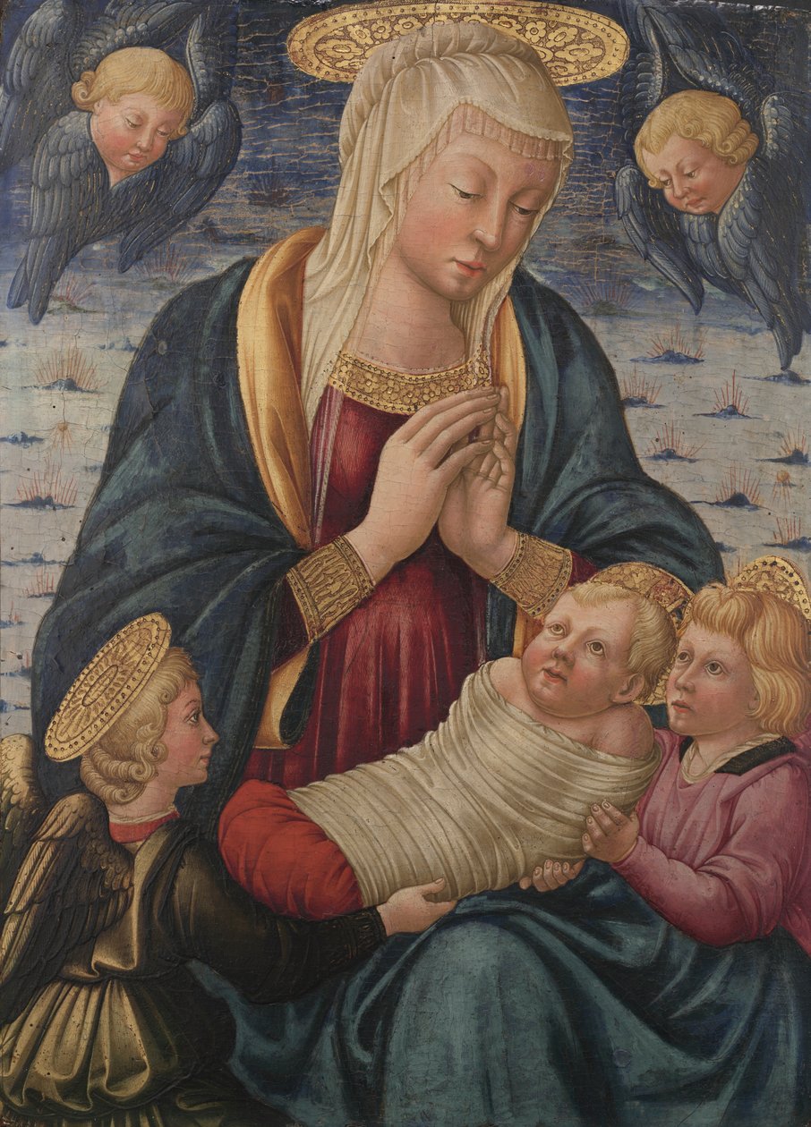 Virgem e Criança com Anjos, depois de 1460 (tempera sobre madeira) de Neri di Bicci