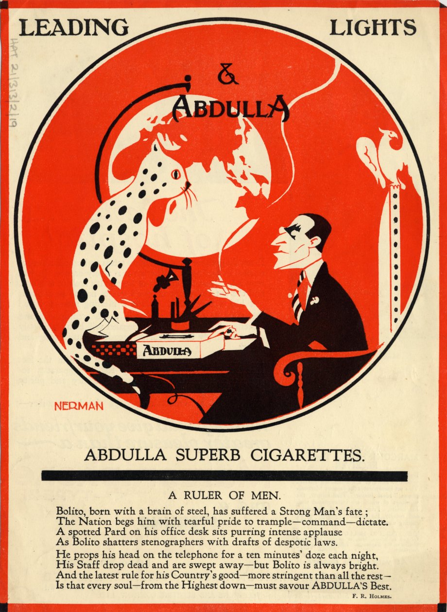Cigarros Abdulla, década de 1920 de Nerman