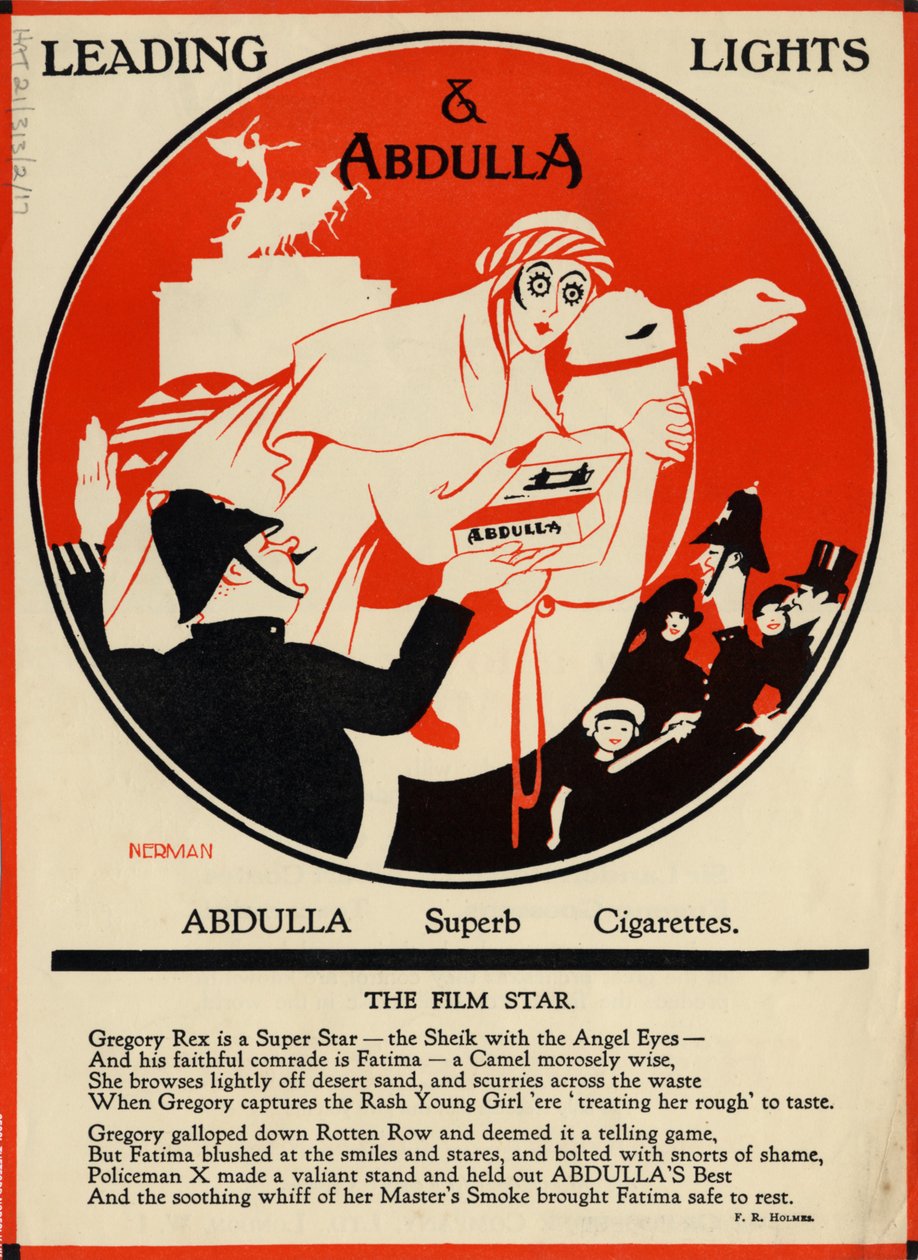 Cigarros Abdulla, década de 1920 de Nerman