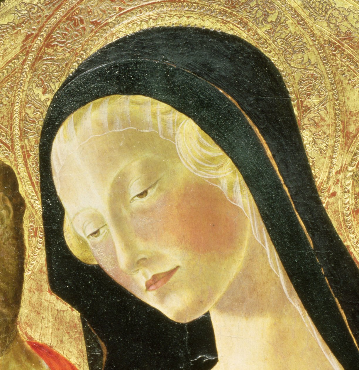 Madonna e Child (tempera no painel) (detalhe de 9306) de Neroccio di Landi