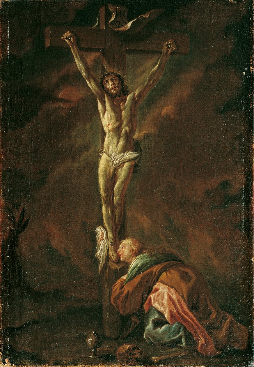 Cristo na Cruz com Maria Madalena de Leopold Blonder