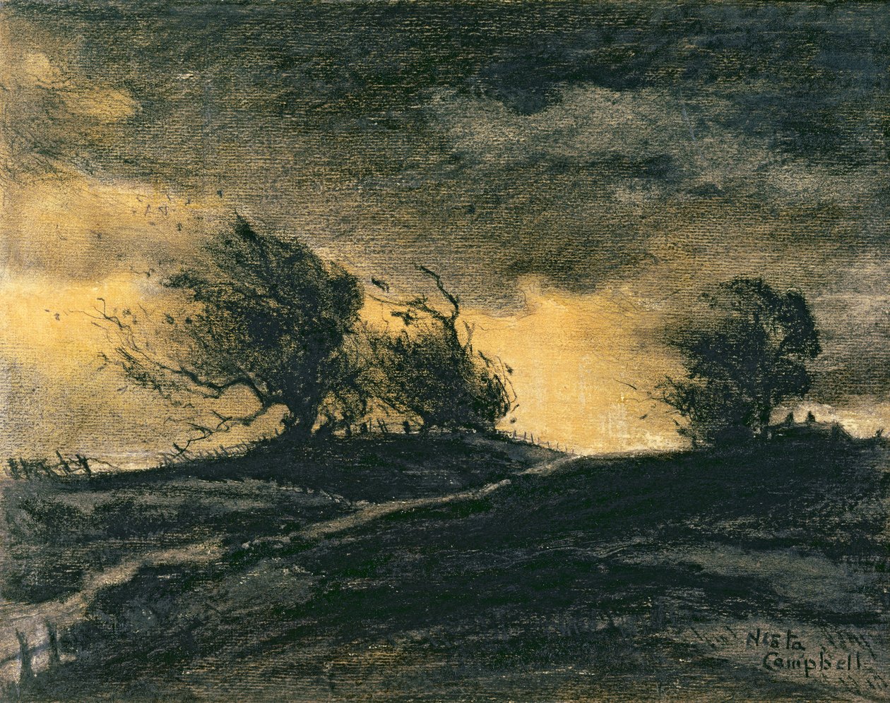 Noturno (aquarela sobre papel) de Nesta Jennings Campbell
