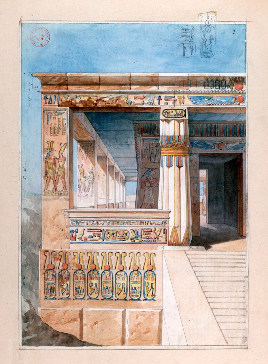 Antigo templo egípcio, século XIX de Nestor l