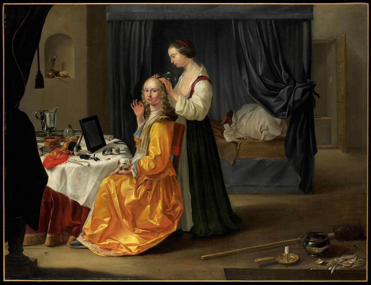 Senhora em seu banheiro, c.1650-60 de Netherlandish School