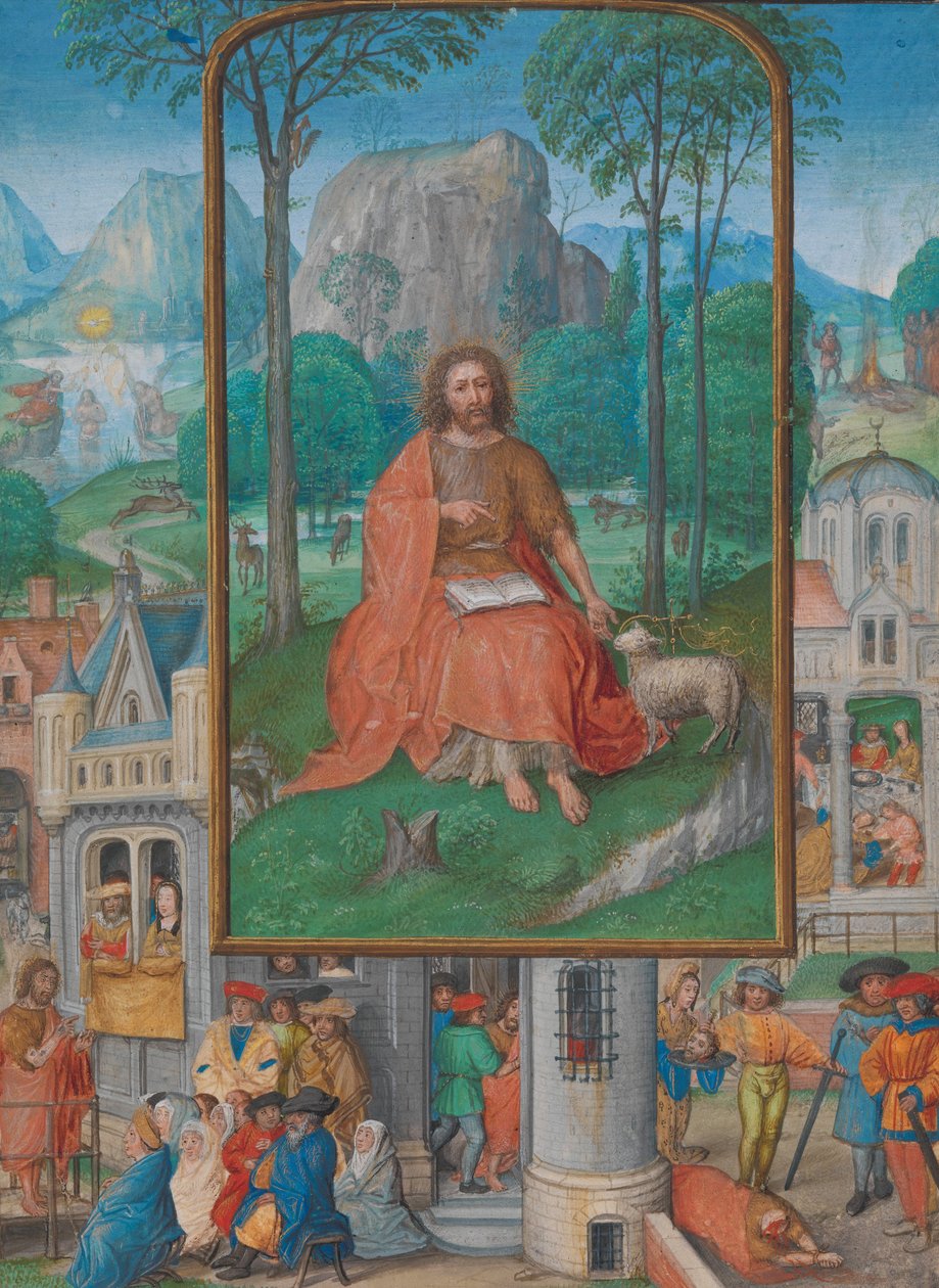 Manuscrito Iluminação com cenas da vida de São João Batista, c.1515 de Netherlandish School