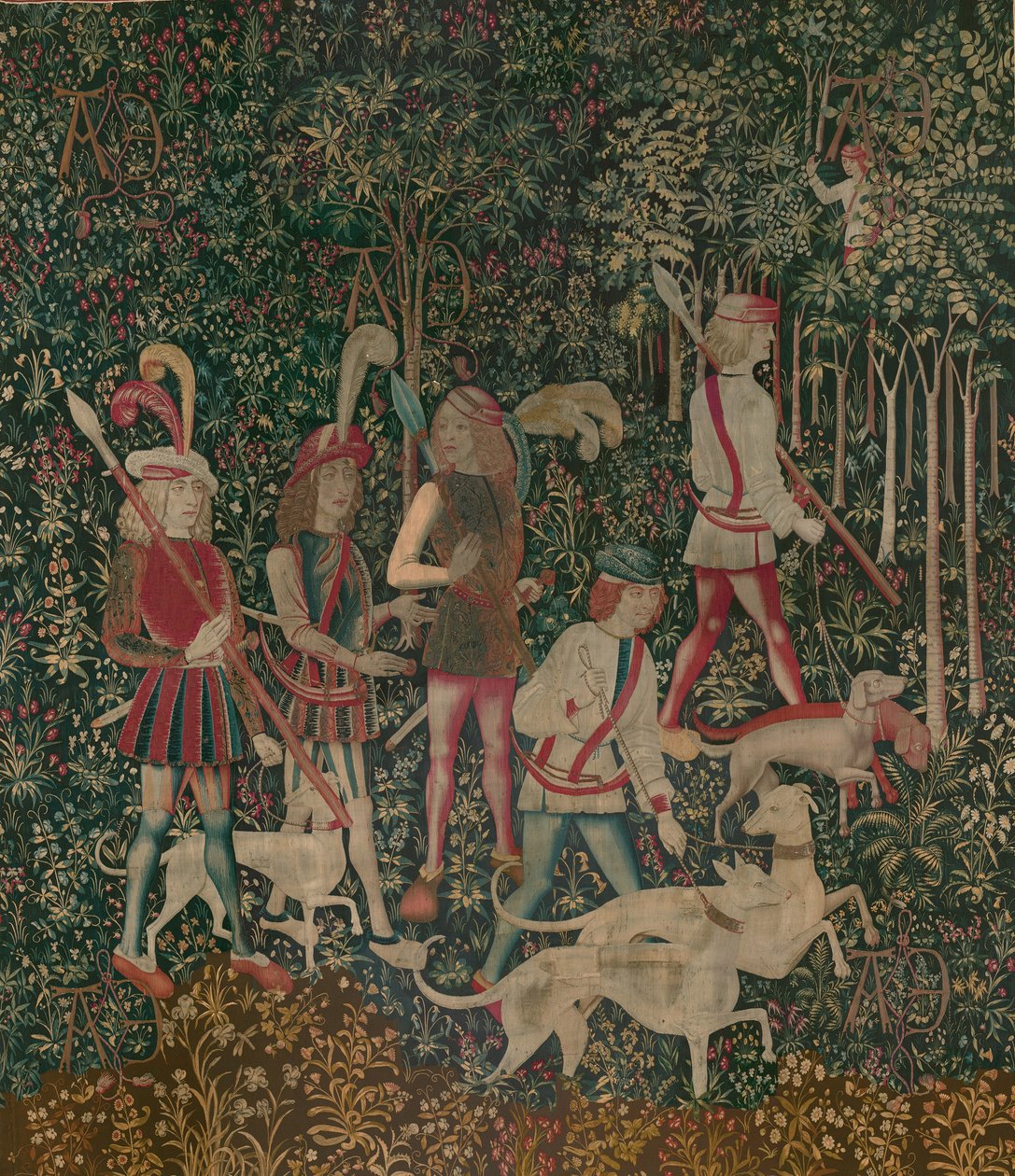 Os caçadores entram no bosque, c.1500 de Netherlandish School
