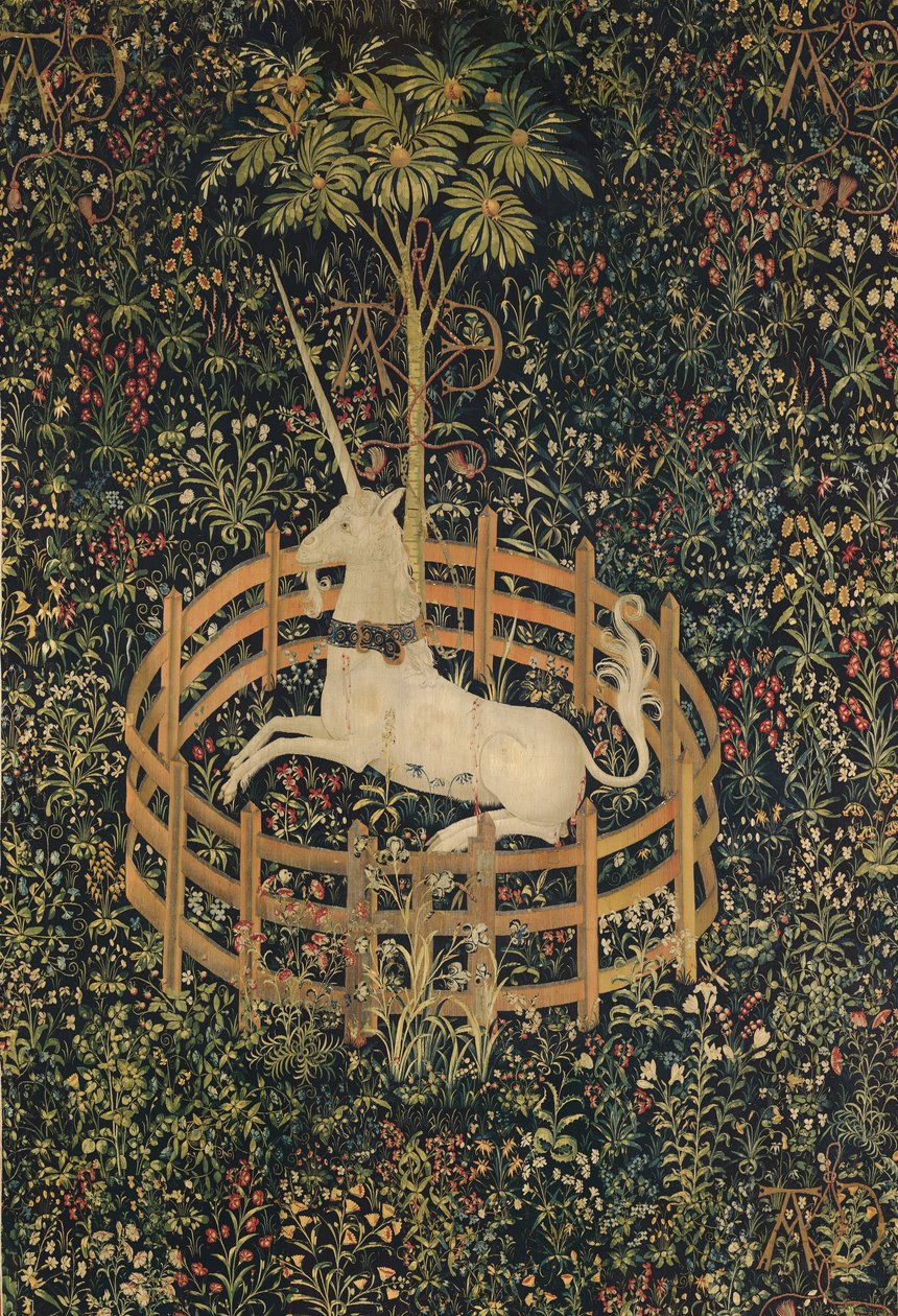 O unicórnio em cativeiro, c.1500 de Netherlandish School