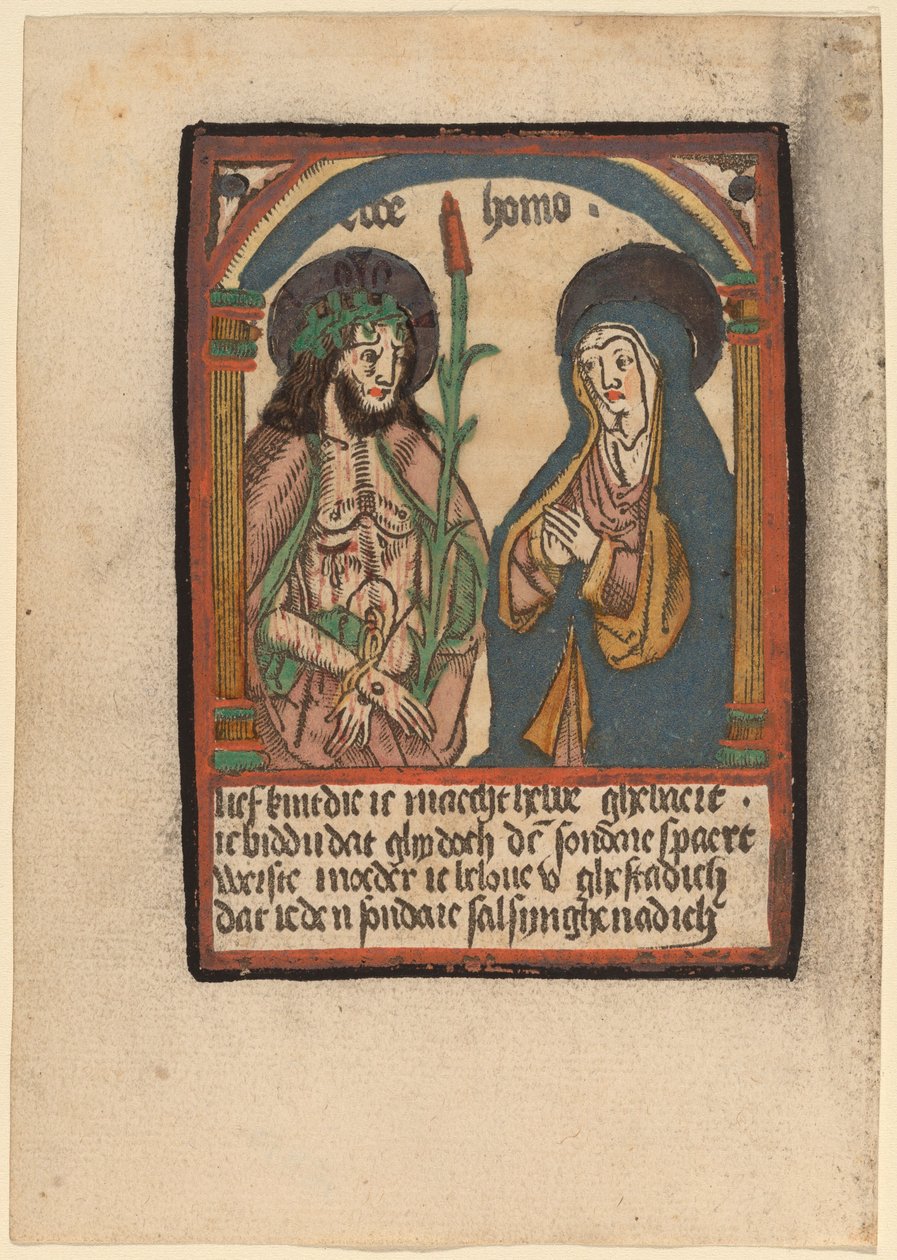 O homem das dores e sua mãe de Netherlandish 15th Century