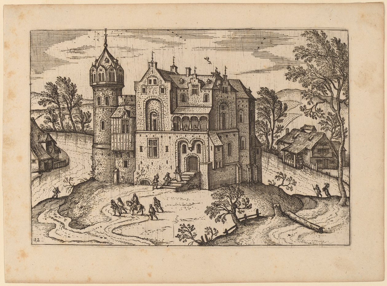 Castelo por um rio de Netherlandish 16th Century