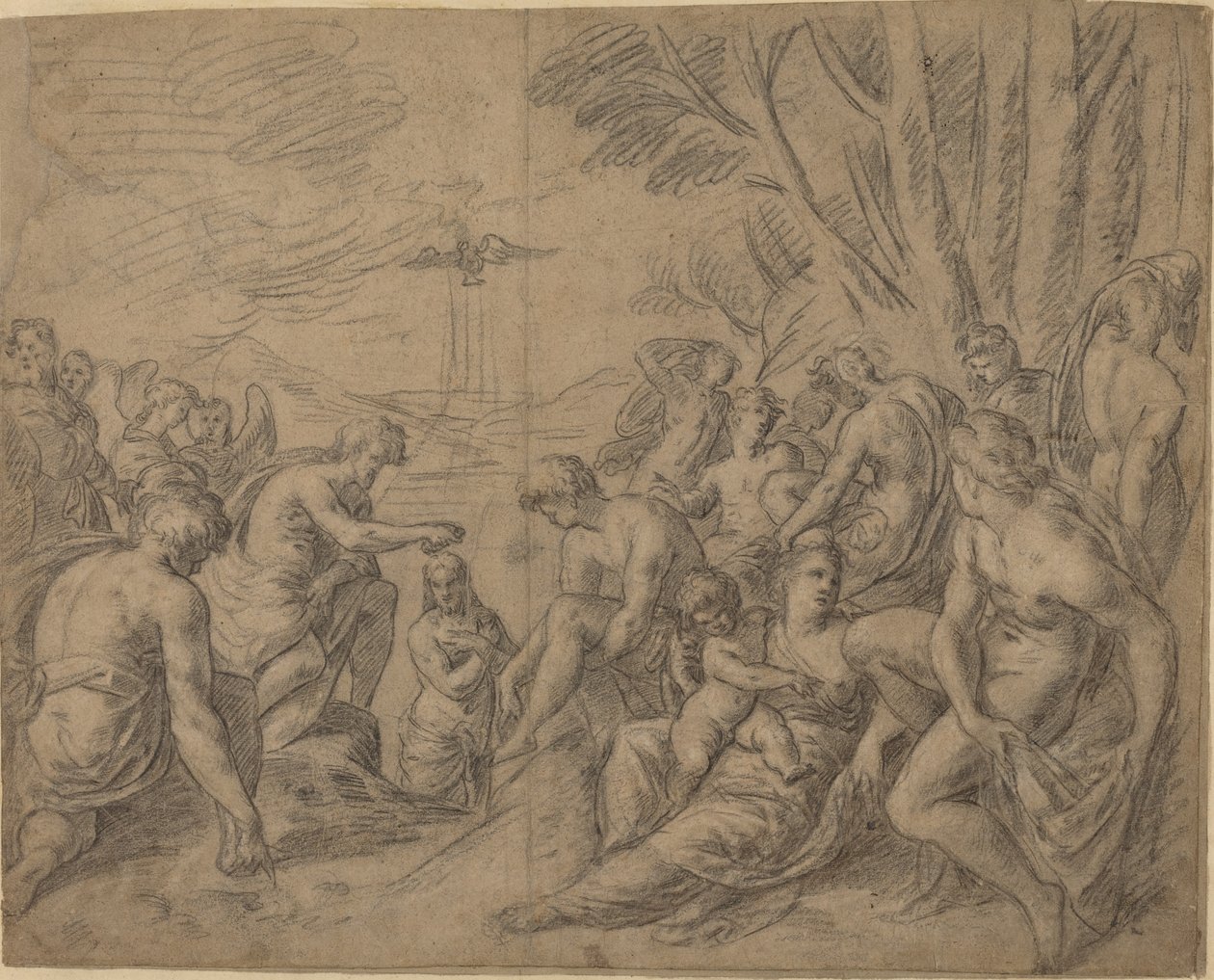 O Batismo de Cristo de Netherlandish 16th Century