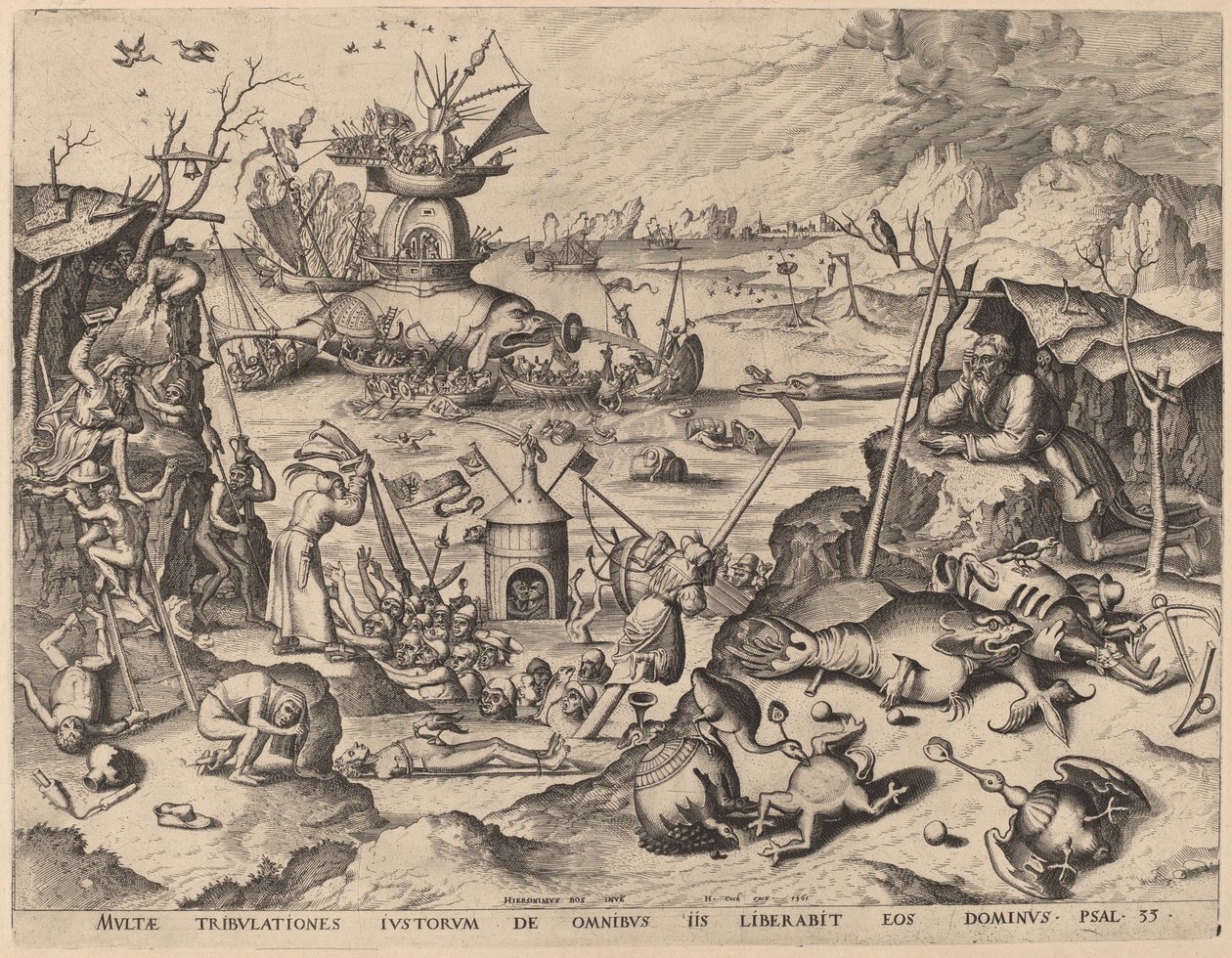 A tentação de Santo António de Netherlandish 16th Century after Hieronymus Bosch, Hieronymus Cock