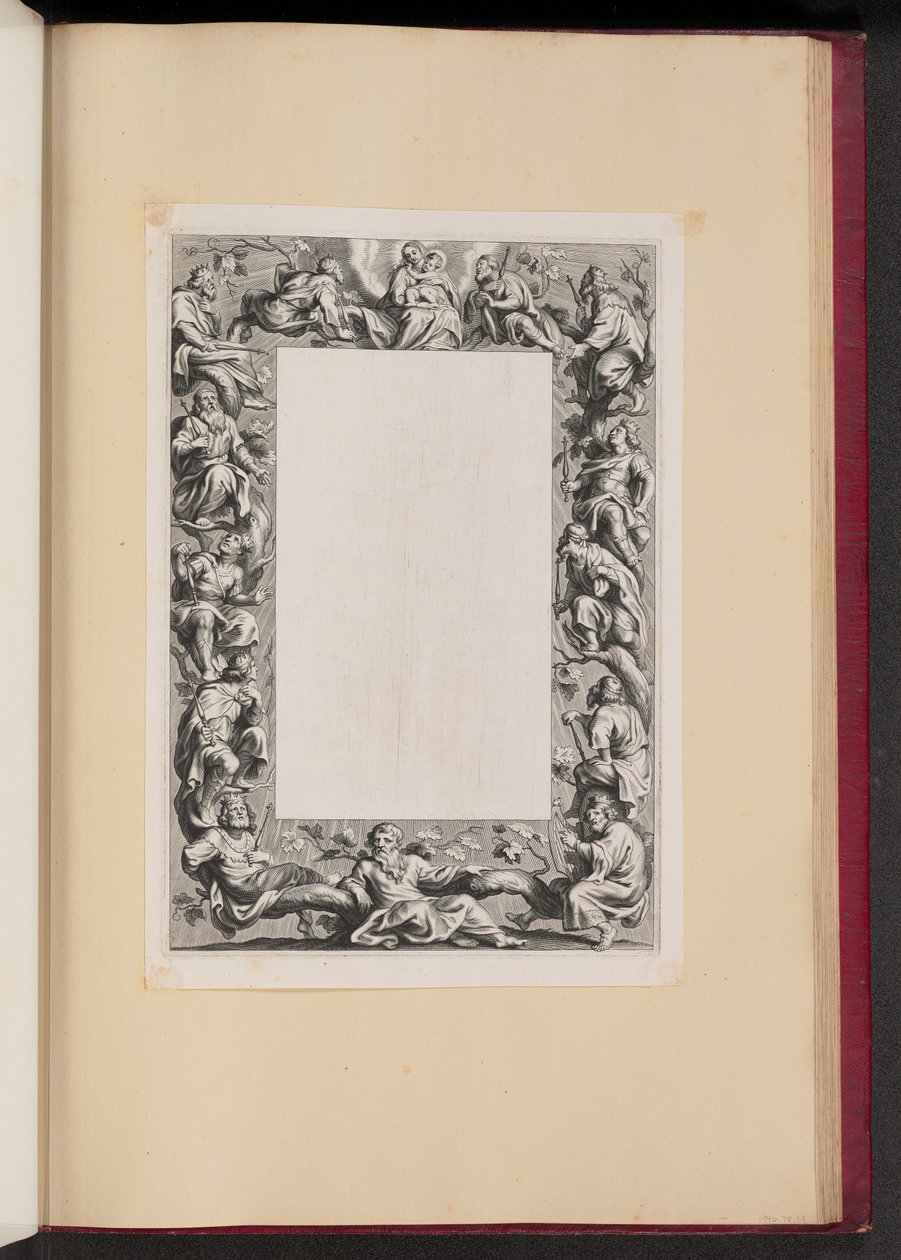 Ilustração de fronteira com a árvore de Jesse de Netherlandish 17th Century