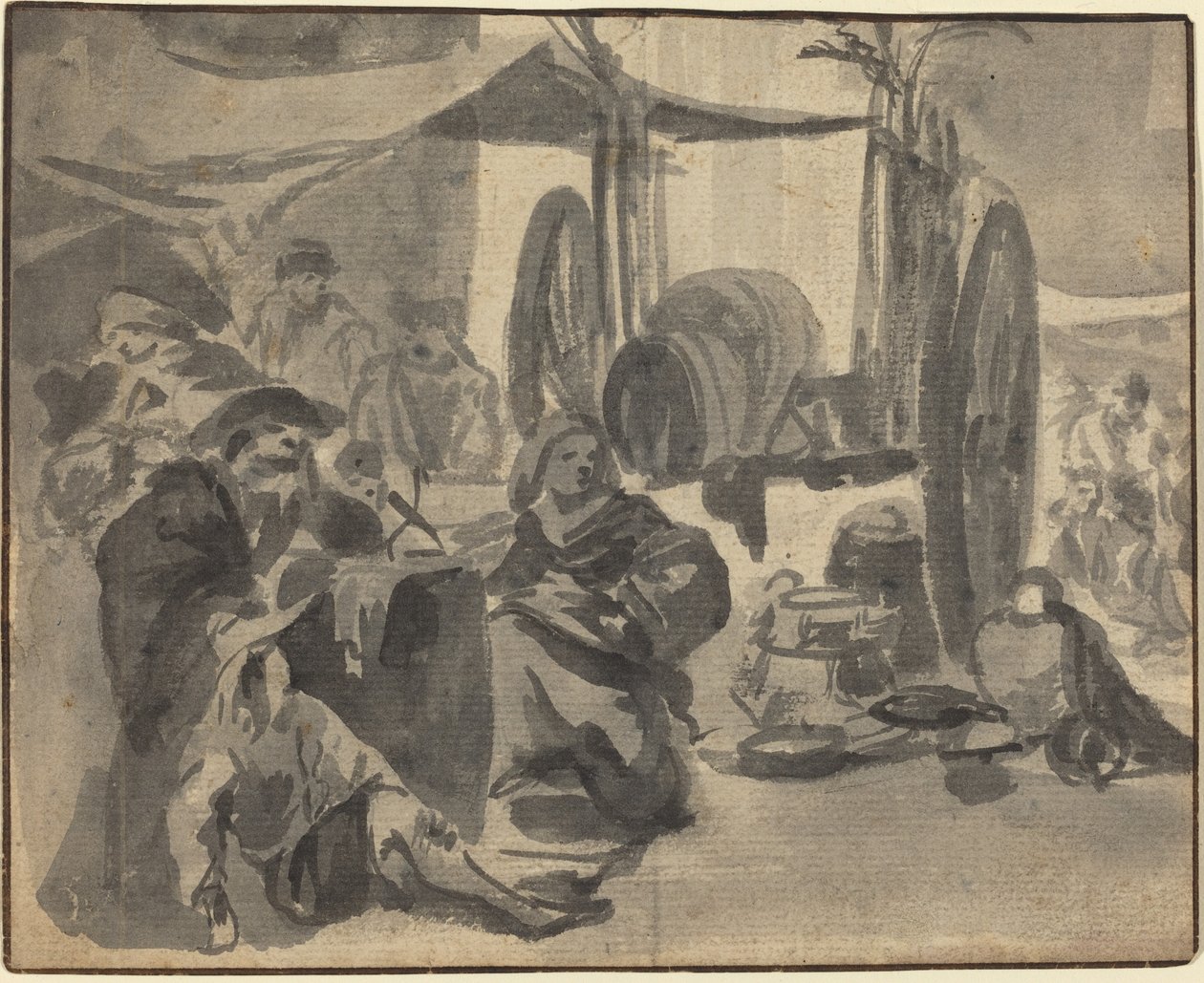 Cena do mercado de Netherlandish 17th Century